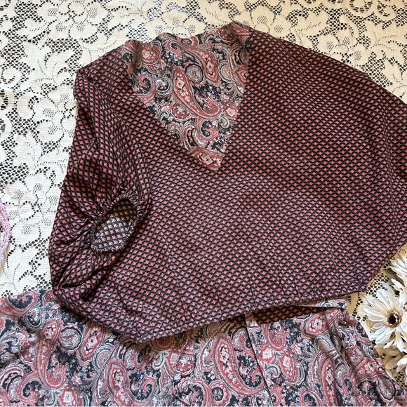 70’s Boho Paisley Peasant Skirt + Top Set - Picture 14 of 16